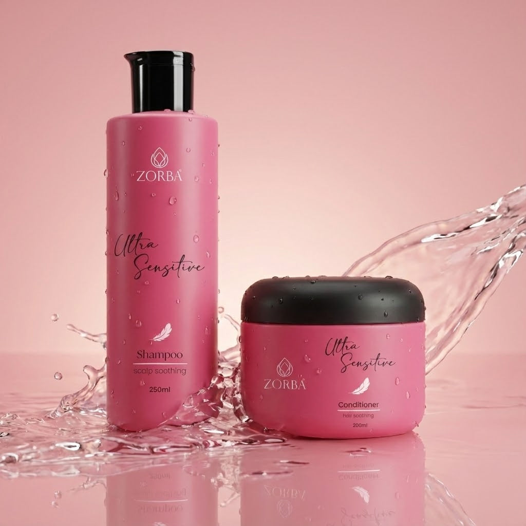 Zorba Ultra Sensitive Duo: Scalp Soothing Shampoo (250ml) & Conditioner (200ml)