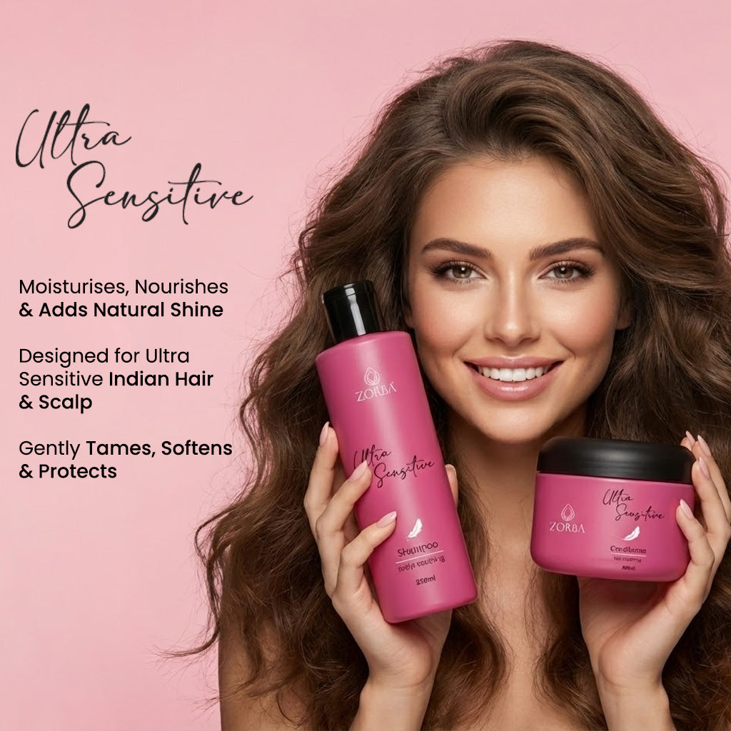 Zorba Ultra Sensitive Duo: Scalp Soothing Shampoo (250ml) & Conditioner (200ml)